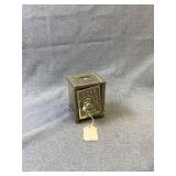 Antique Cast Metal Star Safe Miniature Coin Bank