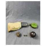 Benjamin Pellet Tin, Glass Shot Bottle & Spheres