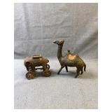 Antique Camel Still Bank & Wheeled Elephant Toy