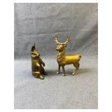 Gold Tone Buck Deer and Rabbit Banks