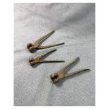 Trio of Antique Iron Lead Ball Bullet Molds