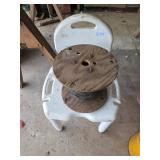 Plastic Chair & Roll Of Wire