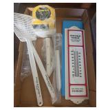 Local Advertising Memorabilia- Thermometer, Fly Sw