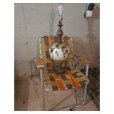 Aluminum Lawn Chair and Table Lamp