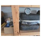 3 Tractor Seat Cushions and Box of Hardware