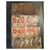 License Plates; Single 1931, 1922, Pair 1923