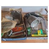 2 Boxes; Hardware, Paint Sprayer, Rain Gauge, misc