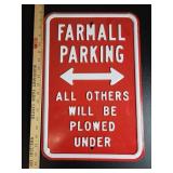 Farmall Metal Parking Sign 12'x18'