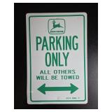 John Deere Parking Sign Plastic 12'x18'