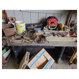 Desk AND Contents; Tongs, Apple Peelers, Staple Gu