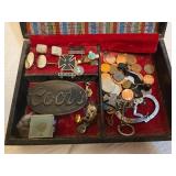Jewelry Box w/Misc Pieces and Back Scratcher