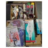 4 Flats; Bulbs, Trailer Lights, Tools, misc