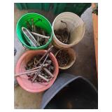 5 Containers of misc Steel and Parts