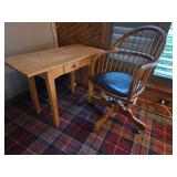 Wood Stand and Oak Office Swivel Office Chair w/Ca