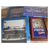 2 Light up Pictures, LED Lottery Sign and Pepsi Cl