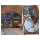3 Leaded Glass Pieces