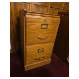 2 Drawer Oak Filing Cabinet