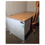 Metal Desk and Wood Chair