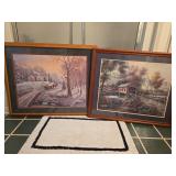 Pair Scene Prints 1-35'x28'; 1-37'x30'