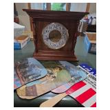 Quartz Mantel Clock and Handheld Fans