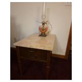 Marble Top End Table and Lamp