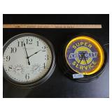 Pair Wall Clocks (Chevrolet has cracked lens)