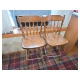 Pair 24' Swivel Stools and Cabinet (No Contents)