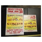 2 Cardboard Circus Posters