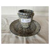 Beaumont Bros Pottery Plate & Dip Crocks