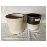 Cream & Brown Crock & Cream Crock