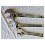 Crescent Wrenches 3- 12, 15 & 16