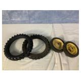 Pedal Car Parts 2-12.175' & 2 - 7' Tire & Rims