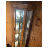 Lighted Oak Corner Curio Cabinet