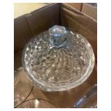 Clear Cut Glass Candy Dish & Glassware Lot