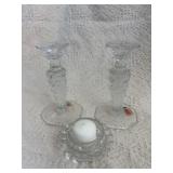 Fostoria American Glass Candlestick Set