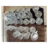 Cubist Pattern Glass Tumblers & Pitcher Set