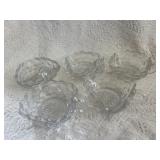 Set of 5 Clear Glass Nappy Dishes