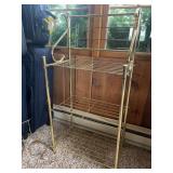Brass Tone Three Tier Bakers Rack Stand