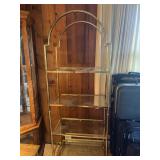 Mid Century Brass Tone Arched Etagere Shelf
