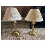 Fluted Brass Candlestick Table Lamps