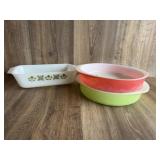 Fire King Meadow Green Bakeware Set