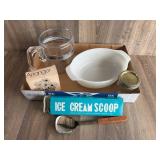 Retro Kitchenware Lot: Ice Cream Scoop & More