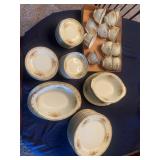 Floral Gilded Porcelain Dinnerware Set