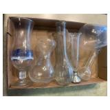Assorted Glassware Lot with Hurricane Glass