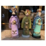 Three Wise Men Ceramic Candle Holders Set