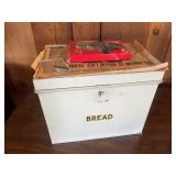 Metal Bread Box & 1961 Bucyrus Newspaper