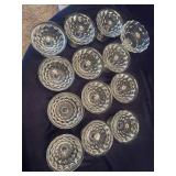 Set of 12 Clear Glass Footed Sherbet Dishes