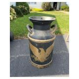 Antique 10-Gallon Milk Can with Eagle Design