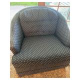 Hollywood Regency Barrel Back Armchairs Pair