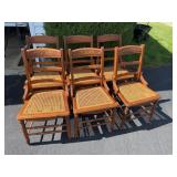 Set of 6 Carved Ladderback Dining Chairs